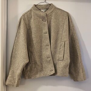 Oatmeal Brushed Knit Bomber